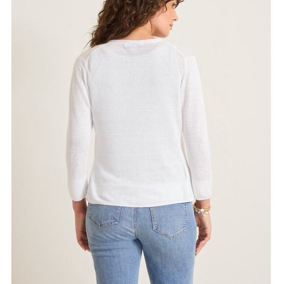 Tommy Bahama Women's White Addison Beach Linen Blend Cardigan Size S - Picture 2 of 9